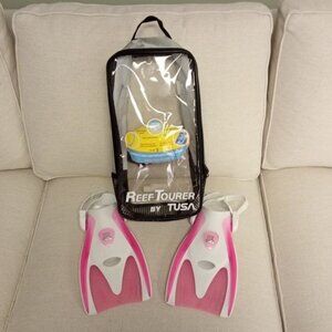 Reef Tourer by TUSA Set of Snorkeling Flippers Only Pink size Small